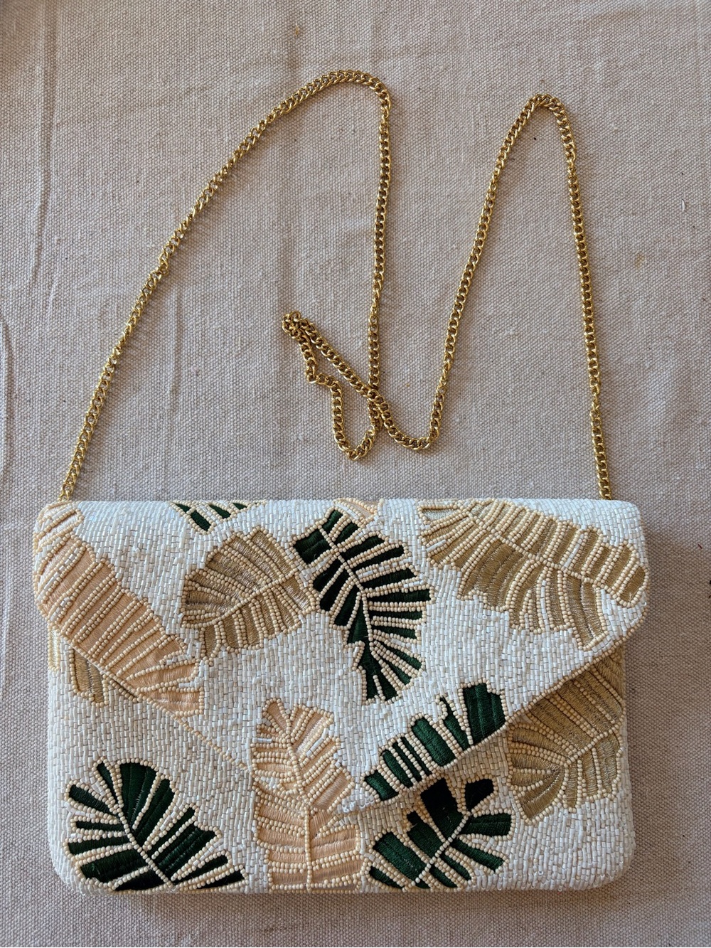 Tropical Beaded clutch / shoulder bag. Beach resort summer. New